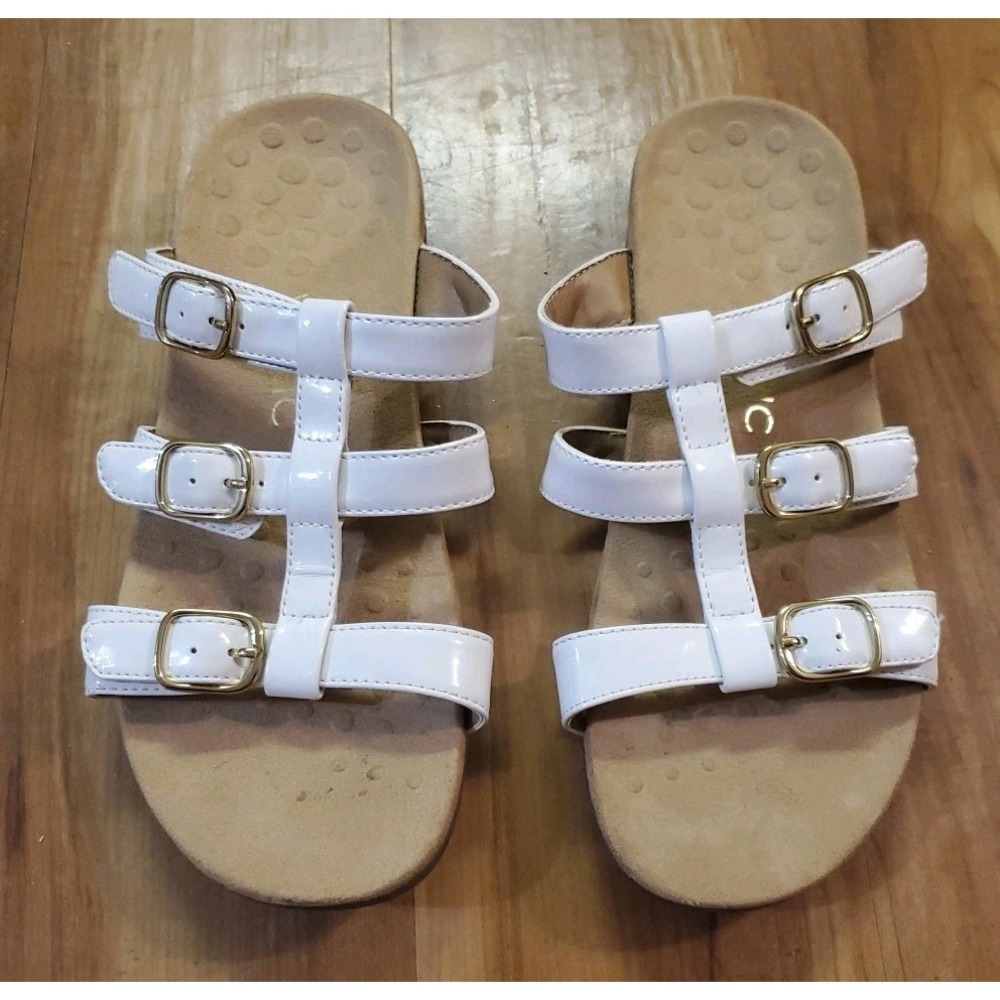 Vionic Misa Sandals Women 8 M White Patent Strappy Gladiator Comfort Adjustable - Picture 3 of 10